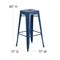 Merrick Lane Elba Series Metal Stool with Powder Coated Finish and Integrated Floor Glides
